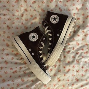 NWOT Converse Chuck Taylor All Star Platform Canvas High Top Sneakers, Dark Root